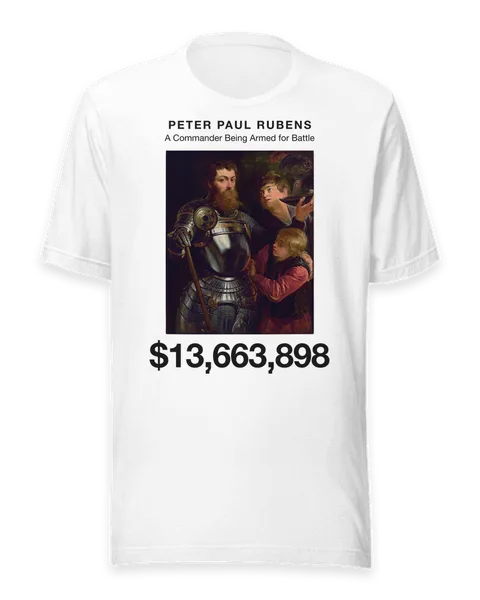 A Commander Being Armed for Battle by Peter Paul Rubens, on a white t-shirt