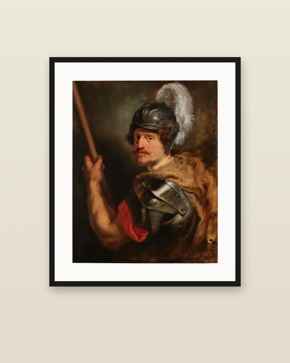 Portrait of a Man as Mars by Peter Paul Rubens, framed