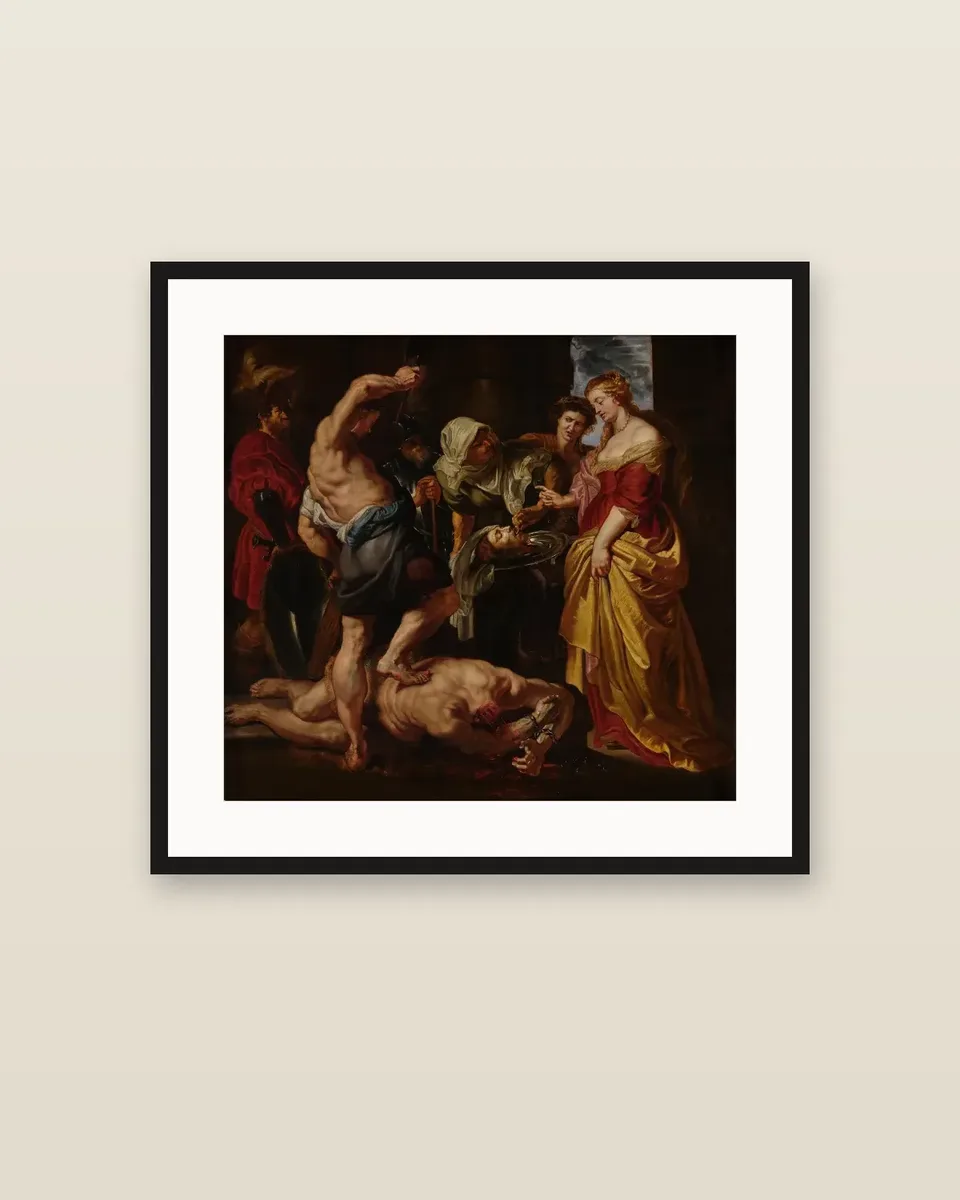 Salome presented with the head of Saint John the Baptist by Peter Paul Rubens, framed