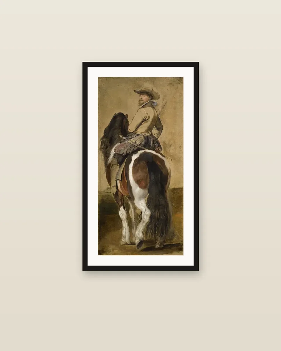 Study of a Horse with a Rider by Peter Paul Rubens, framed