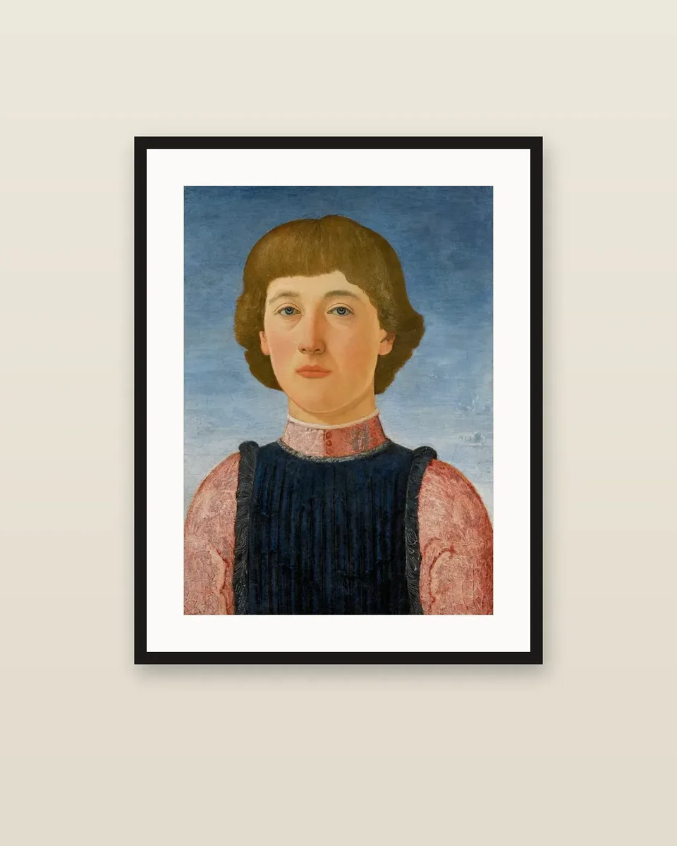 Portrait of a Youth by Piero Pollaiuolo, framed