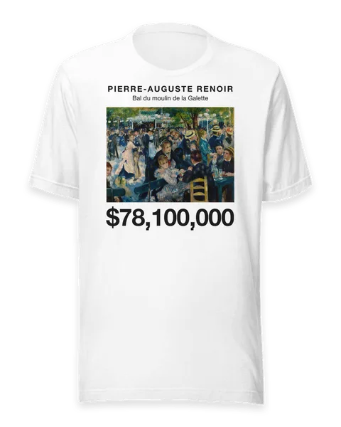 Bal du moulin de la Galette by Pierre-Auguste Renoir, on a white t-shirt