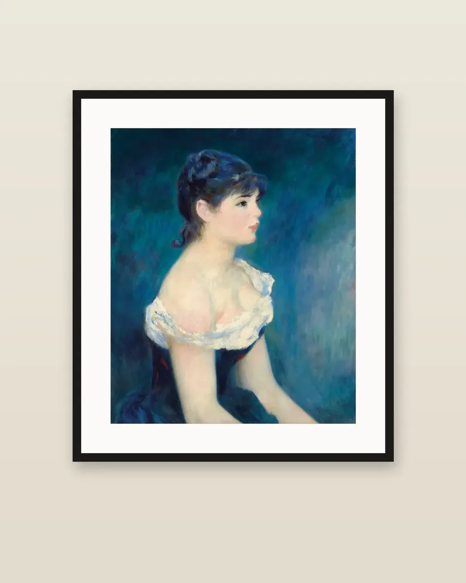 Buste de femme, de profil by Pierre-Auguste Renoir, framed