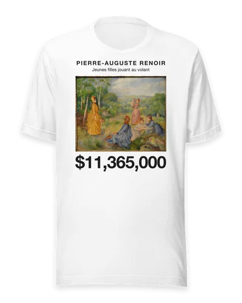 Jeunes filles jouant au volant by Pierre-Auguste Renoir, on a white t-shirt