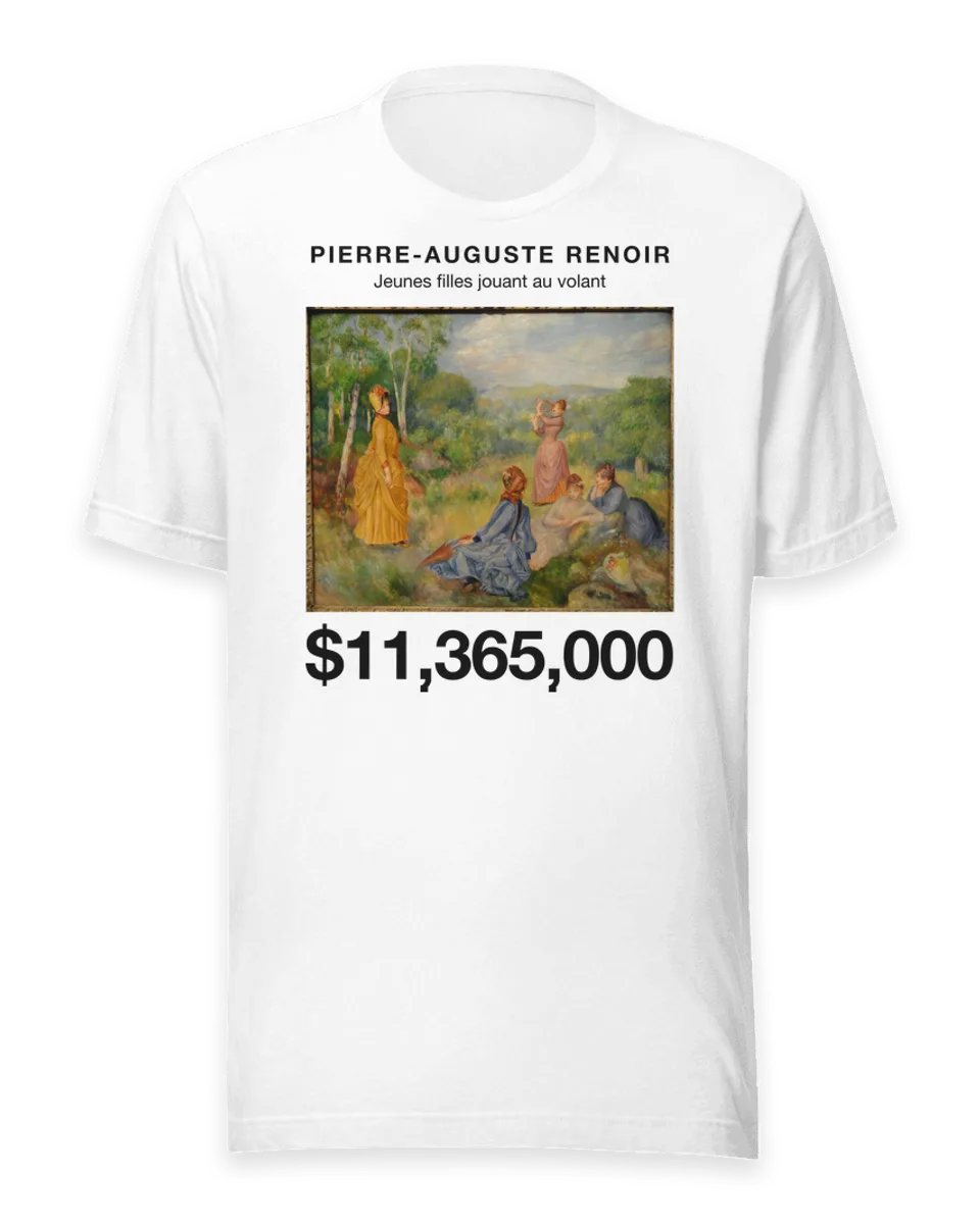 T-shirt: Jeunes filles jouant au volant by Pierre-Auguste Renoir