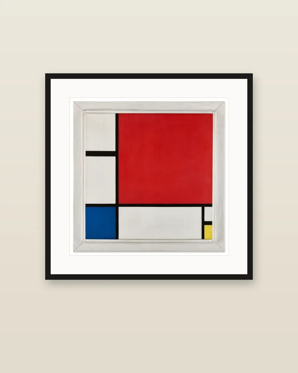 Composition No. II by Piet Mondrian, framed