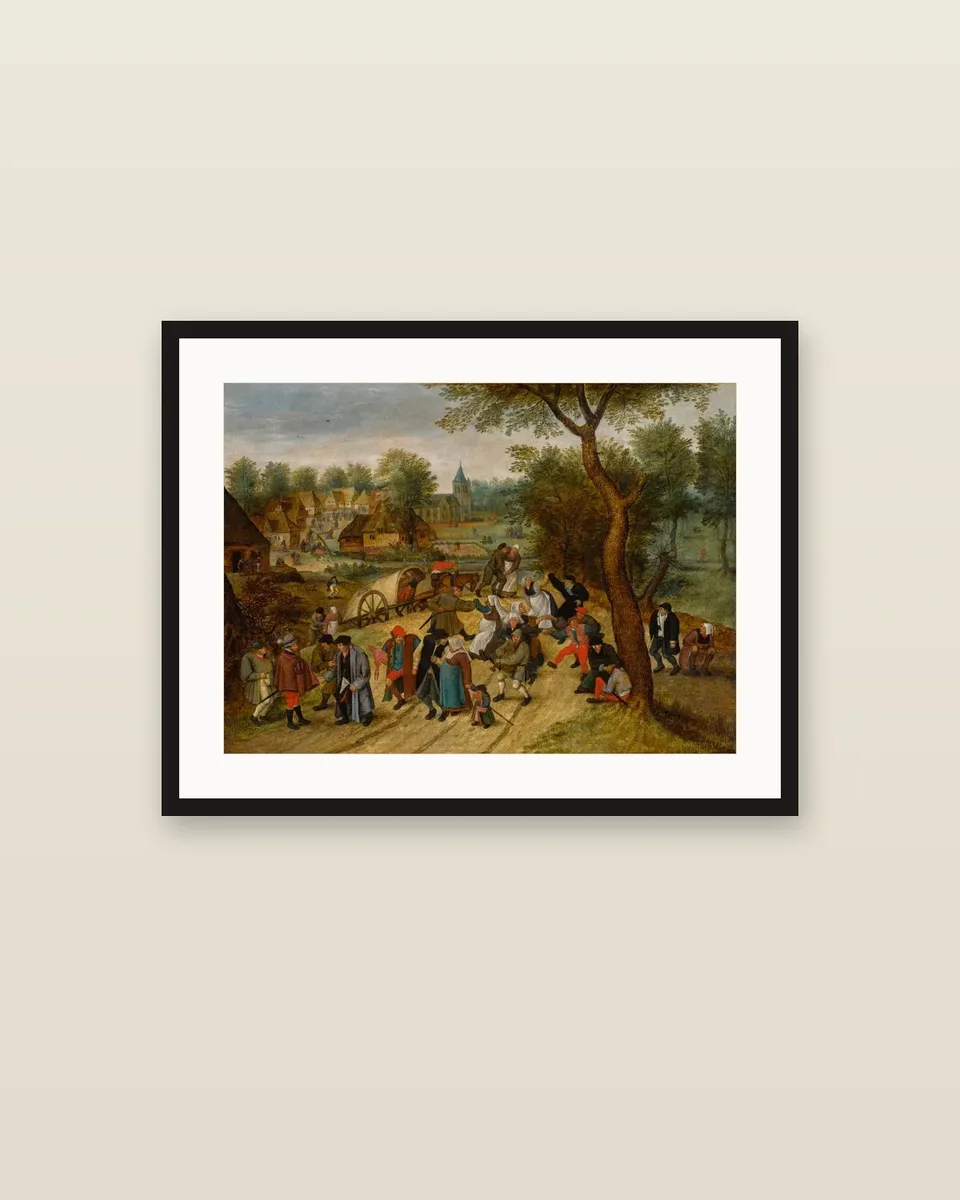 Return from the Kermesse by Pieter Brueghel the Younger, framed