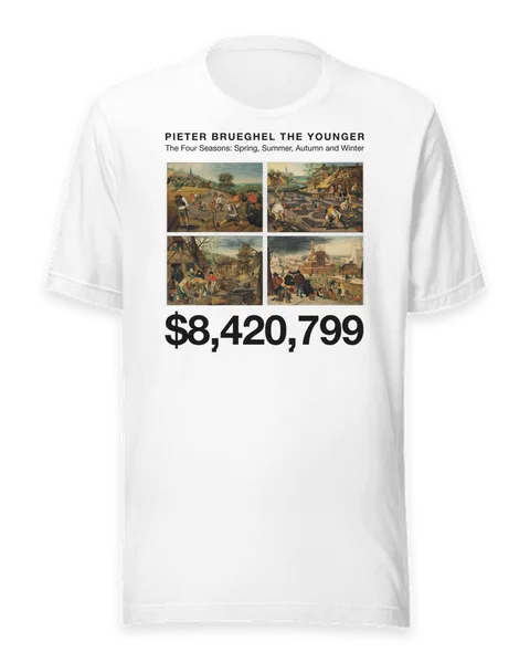 The Four Seasons: Spring, Summer, Autumn and Winter by Pieter Brueghel the Younger, on a white t-shirt