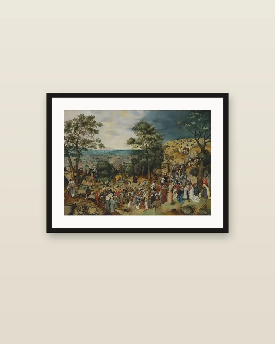 The Road to Calvary by Pieter Brueghel the Younger, framed