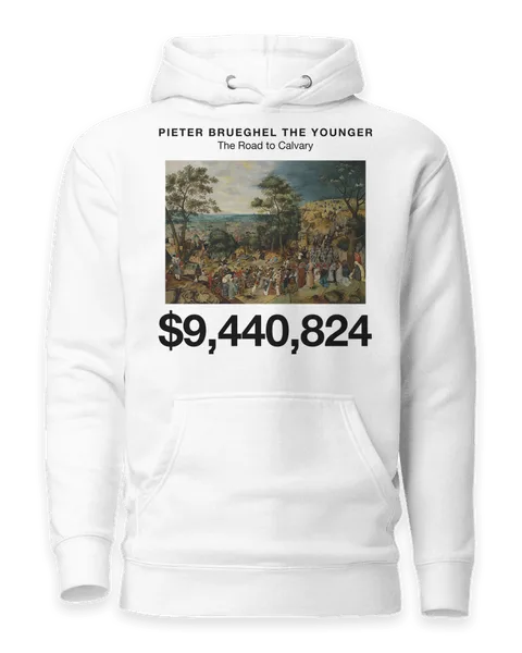 The Road to Calvary by Pieter Brueghel the Younger, on a white hoodie
