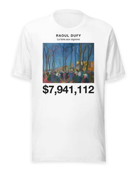 La foire aux oignons by Raoul Dufy, on a white t-shirt