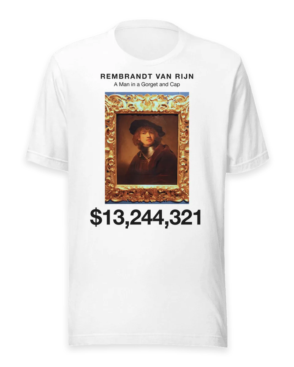 T-shirt: A Man in a Gorget and Cap by Rembrandt van Rijn