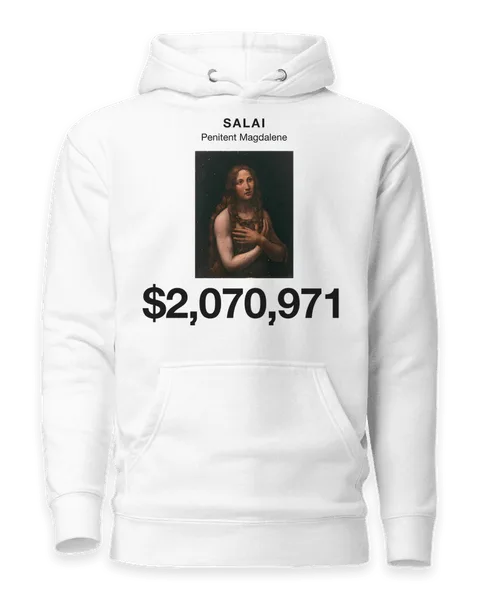 Penitent Magdalene by Salai, on a white hoodie
