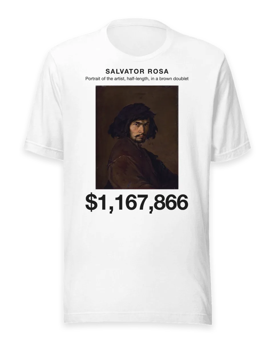 T-shirt: Portrait of the artist, half-length, in a brown doublet by Salvator Rosa