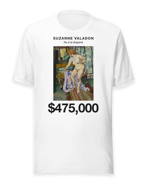 Nu à la draperie by Suzanne Valadon, on a white t-shirt