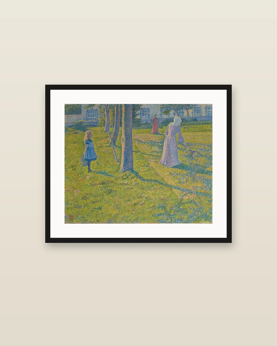 À Thuin ou La Partie de tennis by Théo van Rysselberghe, framed