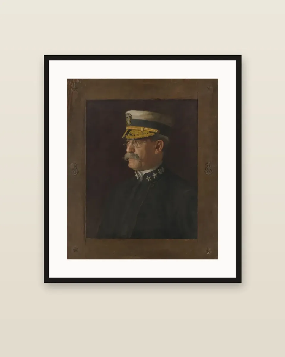 Rear Admiral Charles Dwight Sigsbee by Thomas Eakins, framed