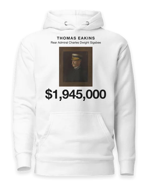 Rear Admiral Charles Dwight Sigsbee by Thomas Eakins, on a white hoodie
