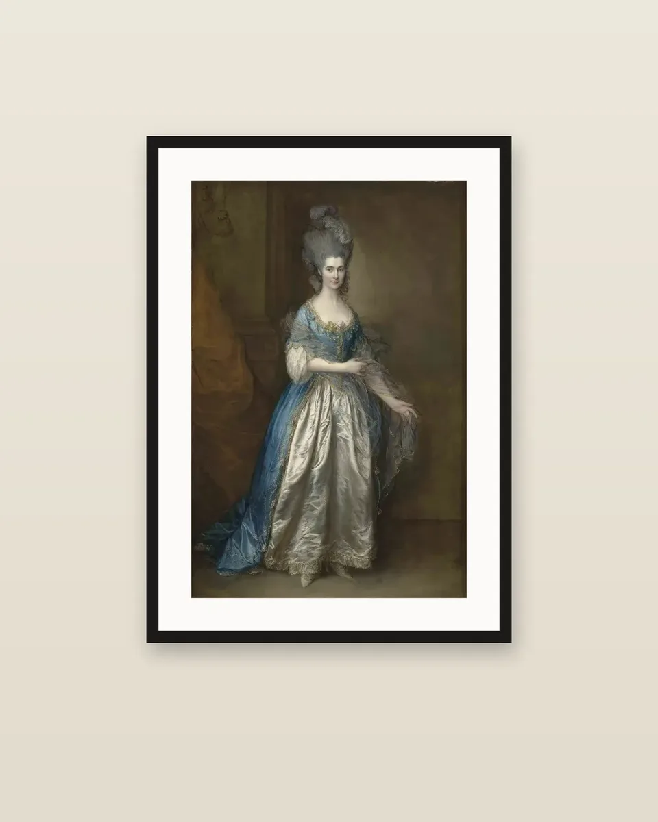 Portrait of Mrs William Villebois (Miss Read) by Thomas Gainsborough, framed