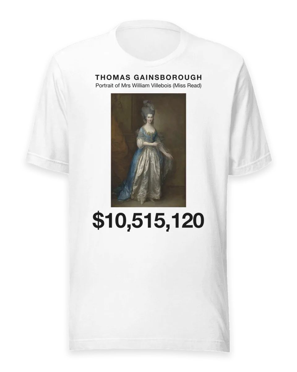 T-shirt: Portrait of Mrs William Villebois (Miss Read) by Thomas Gainsborough