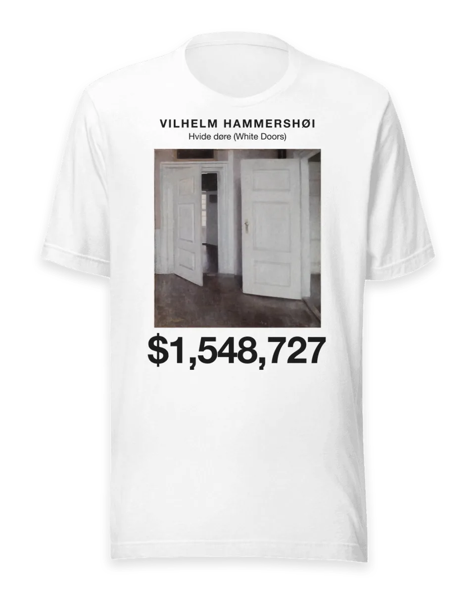 T-shirt: Hvide døre (White Doors) by Vilhelm Hammershøi