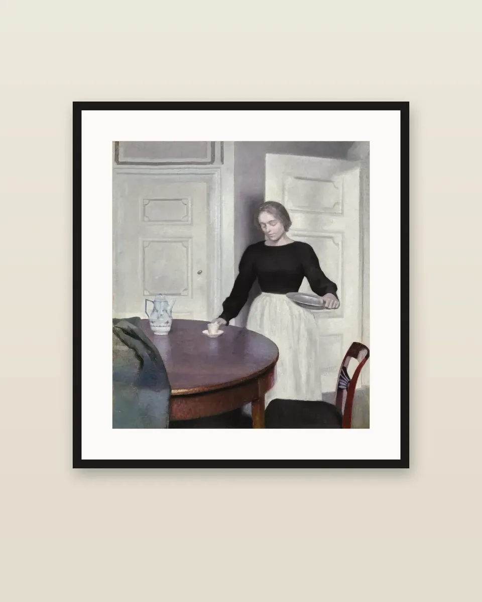 Interiør, Strandgade 30 (Sotheby's 2019) by Vilhelm Hammershøi, framed