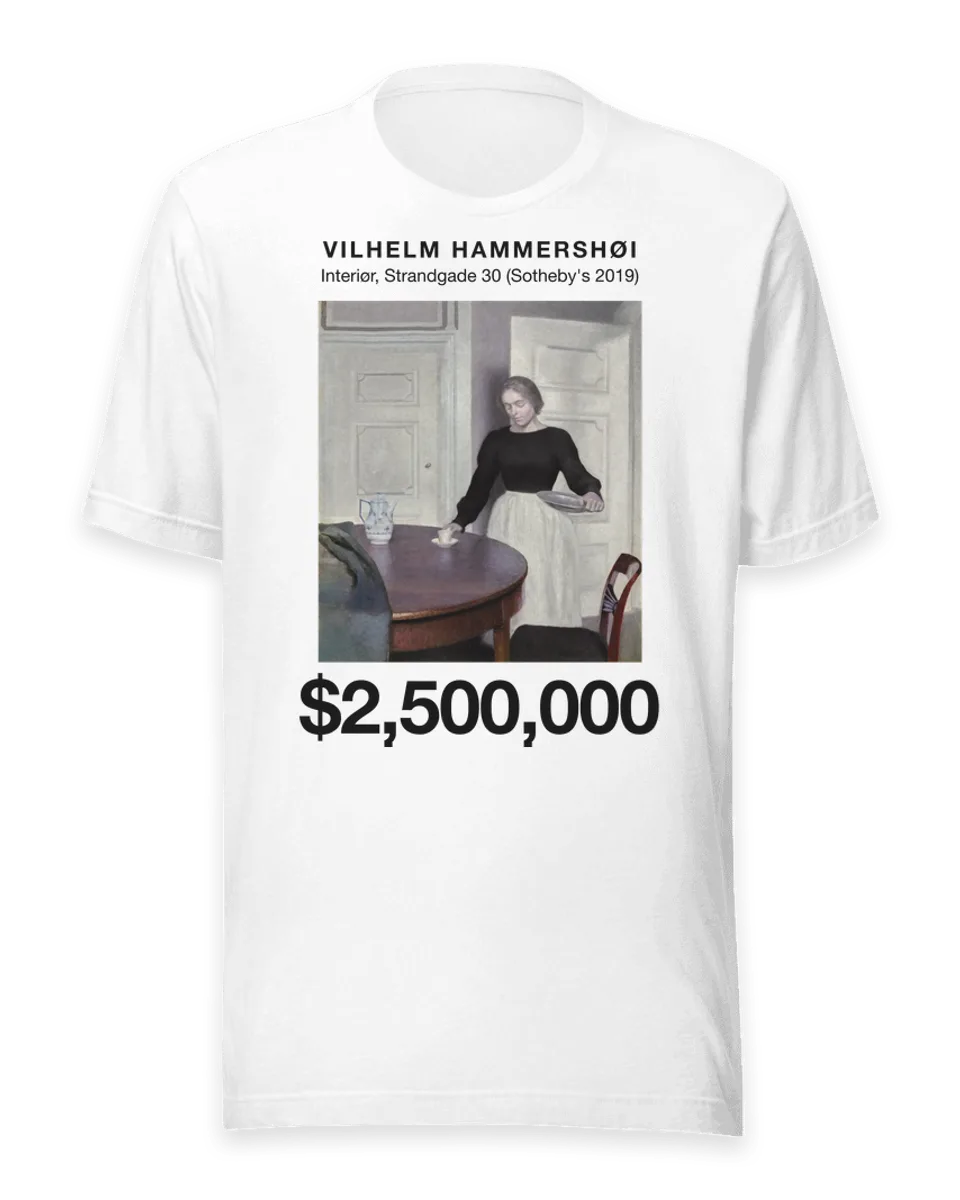 T-shirt: Interiør, Strandgade 30 (Sotheby's 2019) by Vilhelm Hammershøi
