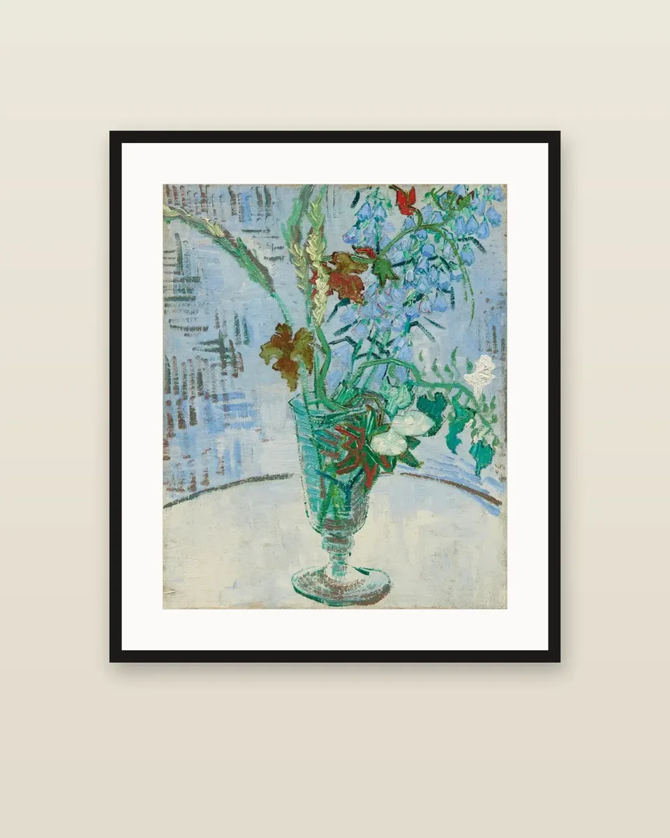 Fleurs dans un verre by Vincent van Gogh, framed