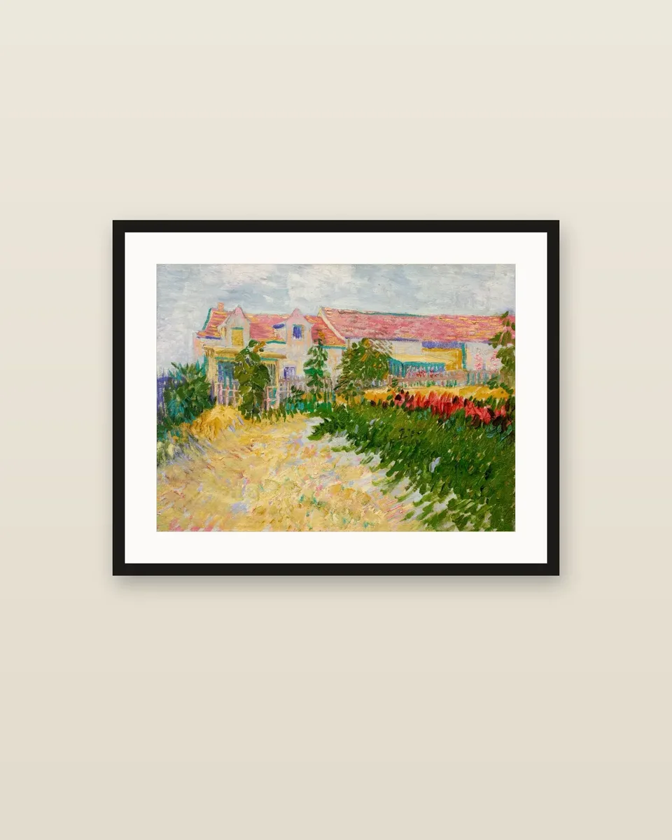 Jardin devant le Mas Debray by Vincent van Gogh, framed