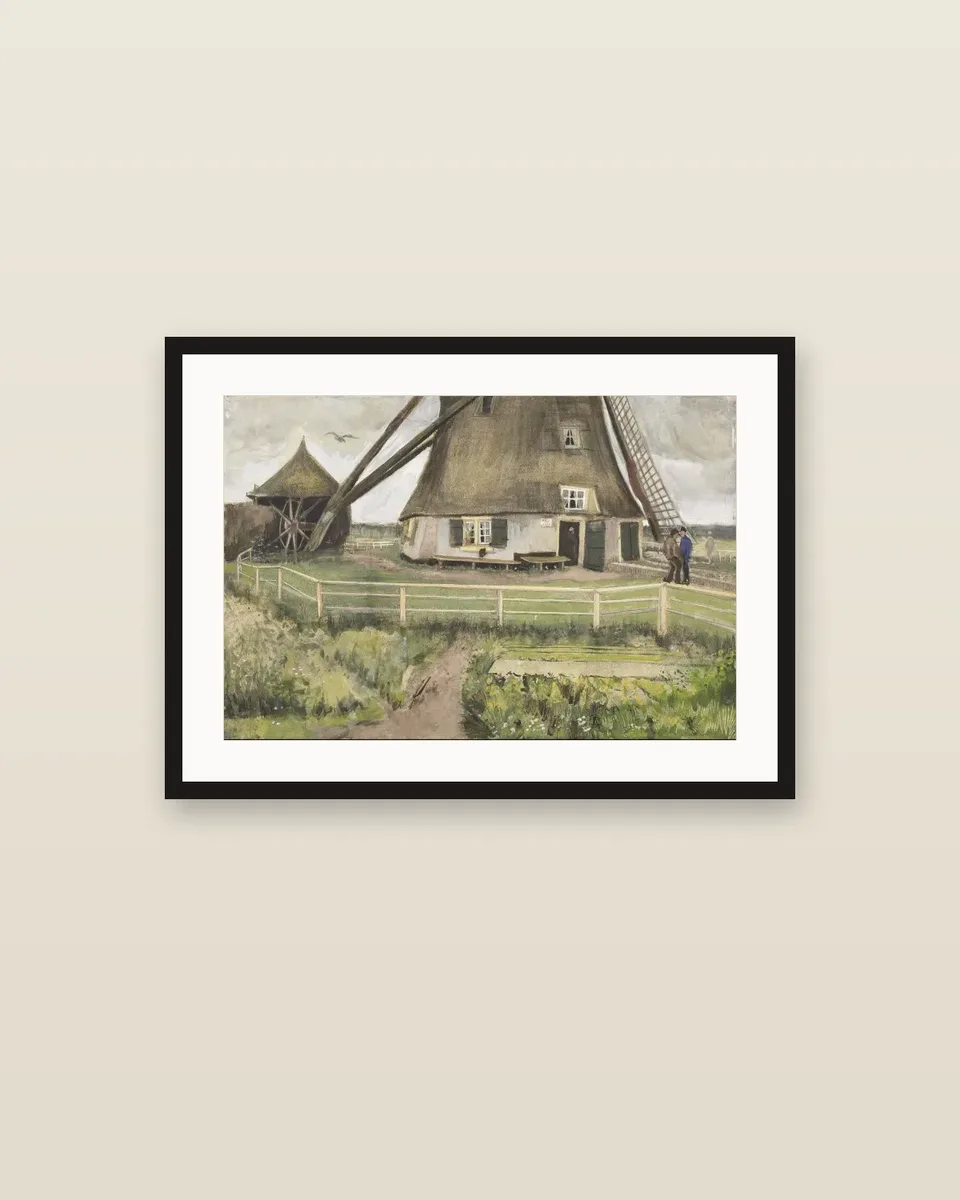 The 'Laakmolen' near The Hague (The Windmill) by Vincent van Gogh, framed