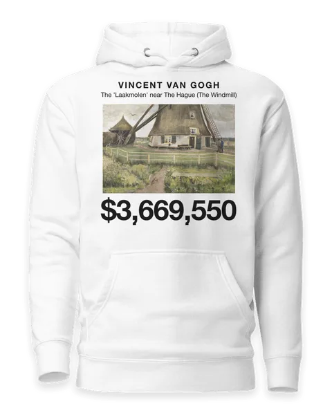 The 'Laakmolen' near The Hague (The Windmill) by Vincent van Gogh, on a white hoodie