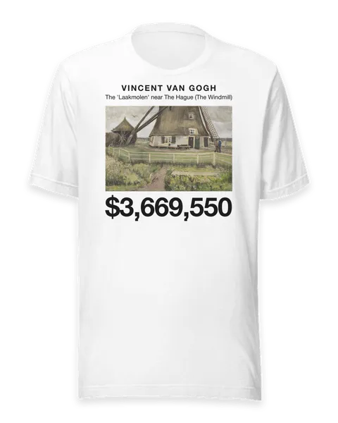The 'Laakmolen' near The Hague (The Windmill) by Vincent van Gogh, on a white t-shirt