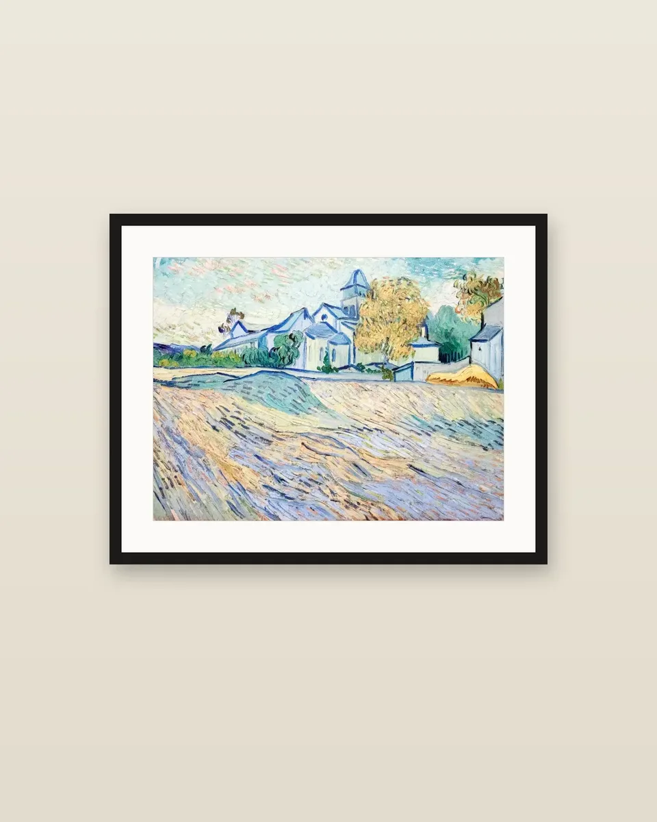Vue de l’asile et de la Chapelle de Saint-Rémy by Vincent van Gogh, framed