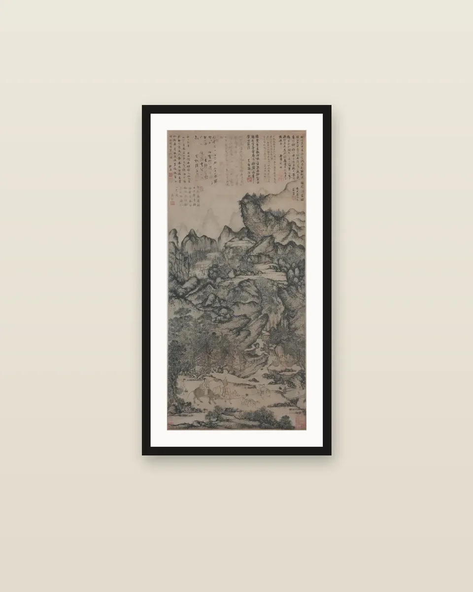 Zhichuan Resettlement by Wang Meng, framed