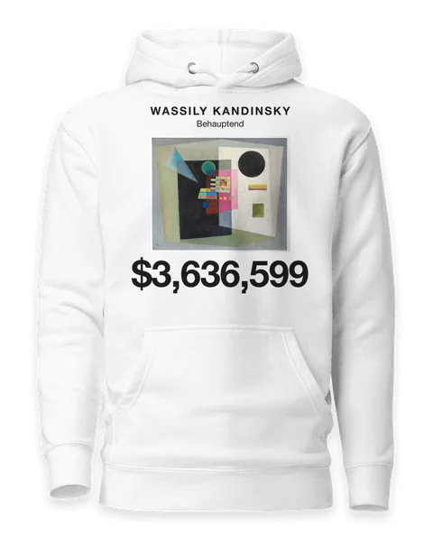 Behauptend by Wassily Kandinsky, on a white hoodie