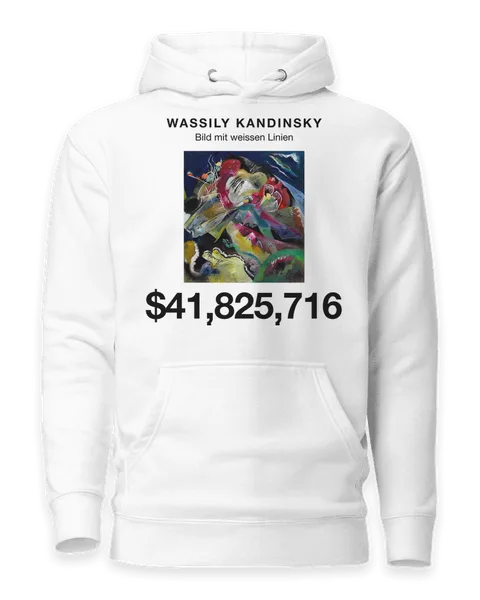 Bild mit weissen Linien by Wassily Kandinsky, on a white hoodie