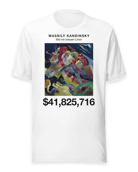 Bild mit weissen Linien by Wassily Kandinsky, on a white t-shirt