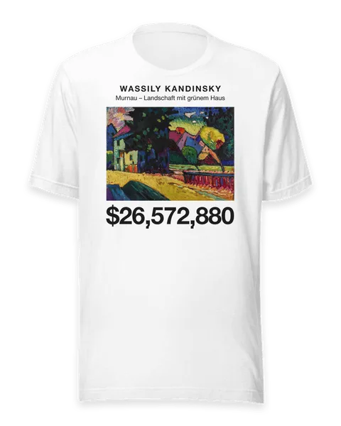 Murnau – Landschaft mit grünem Haus by Wassily Kandinsky, on a white t-shirt