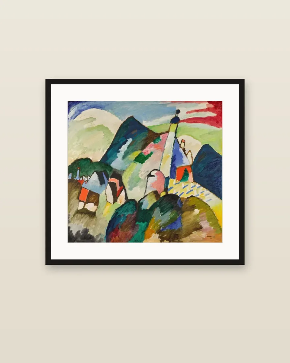 Murnau mit Kirche II by Wassily Kandinsky, framed