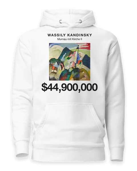 Murnau mit Kirche II by Wassily Kandinsky, on a white hoodie