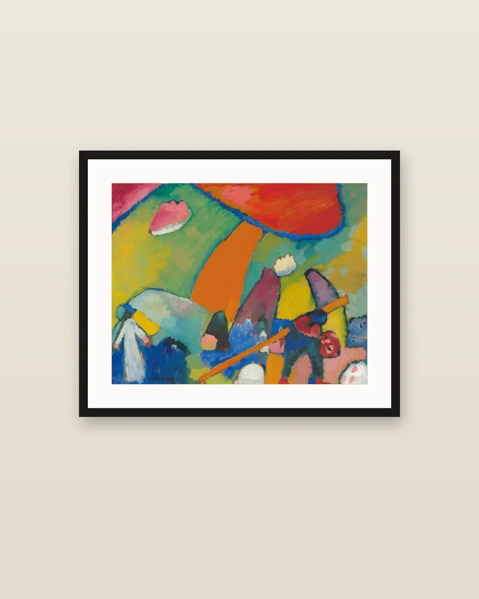 Strandszene by Wassily Kandinsky, framed