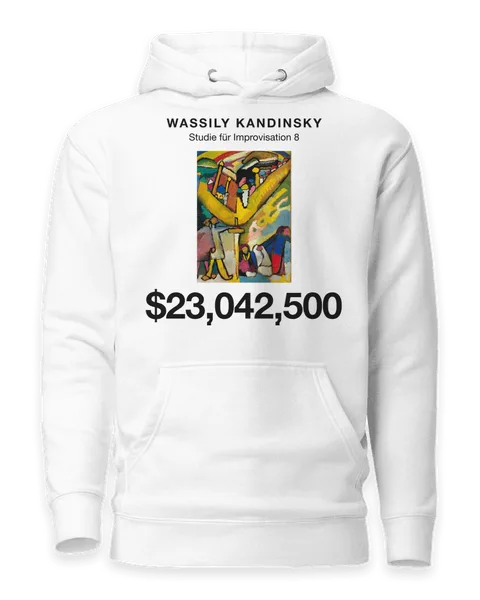 Studie für Improvisation 8 by Wassily Kandinsky, on a white hoodie