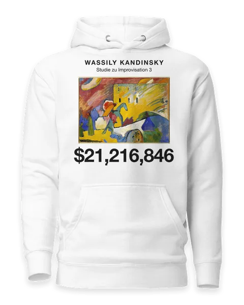 Studie zu Improvisation 3 by Wassily Kandinsky, on a white hoodie