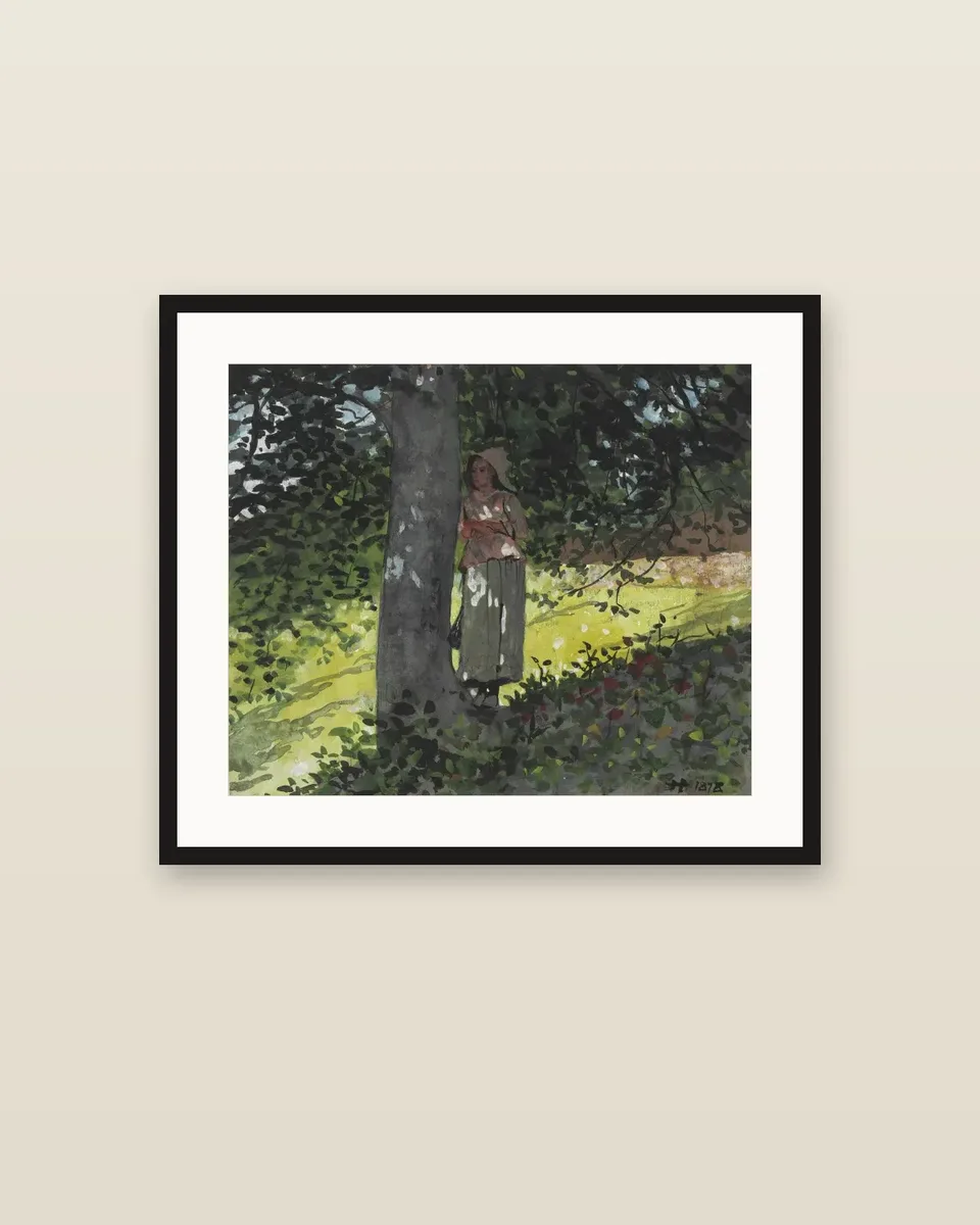A Shady Spot, Houghton Farm by Winslow Homer, framed