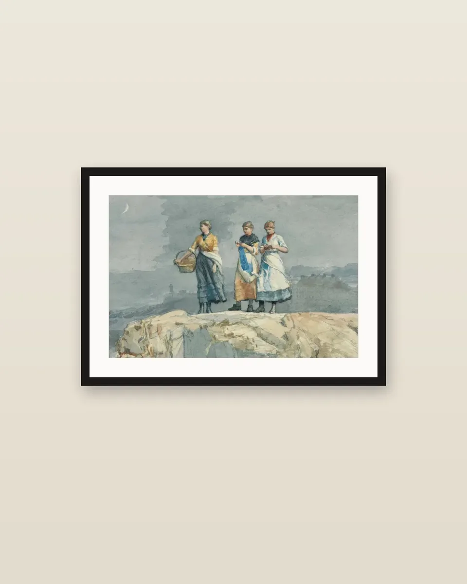 Where Are the Boats? by Winslow Homer, framed