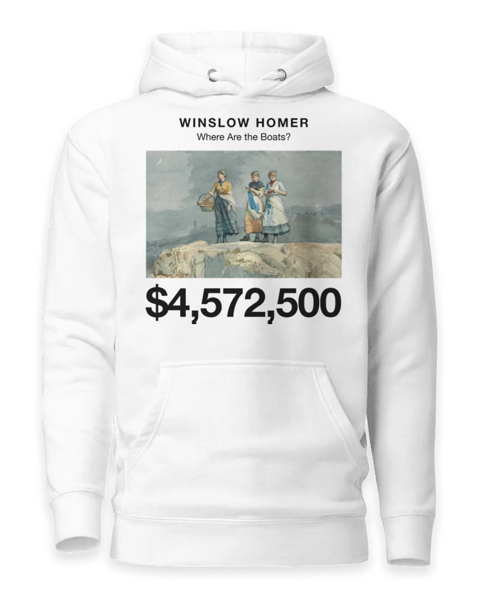 Hoodie: Where Are the Boats? by Winslow Homer