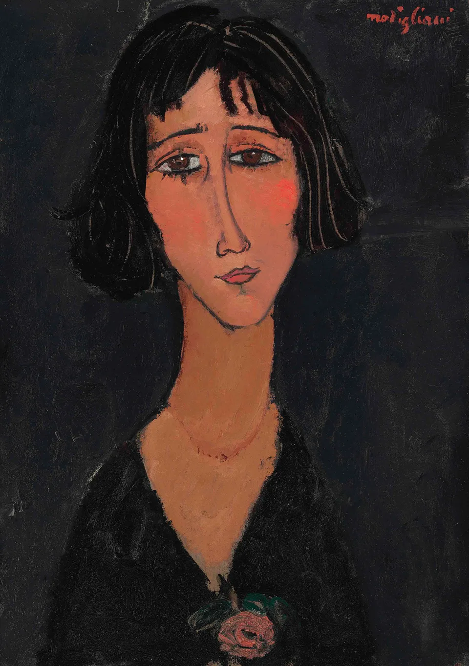 Jeune femme à la rose (Margherita), Amedeo Modigliani