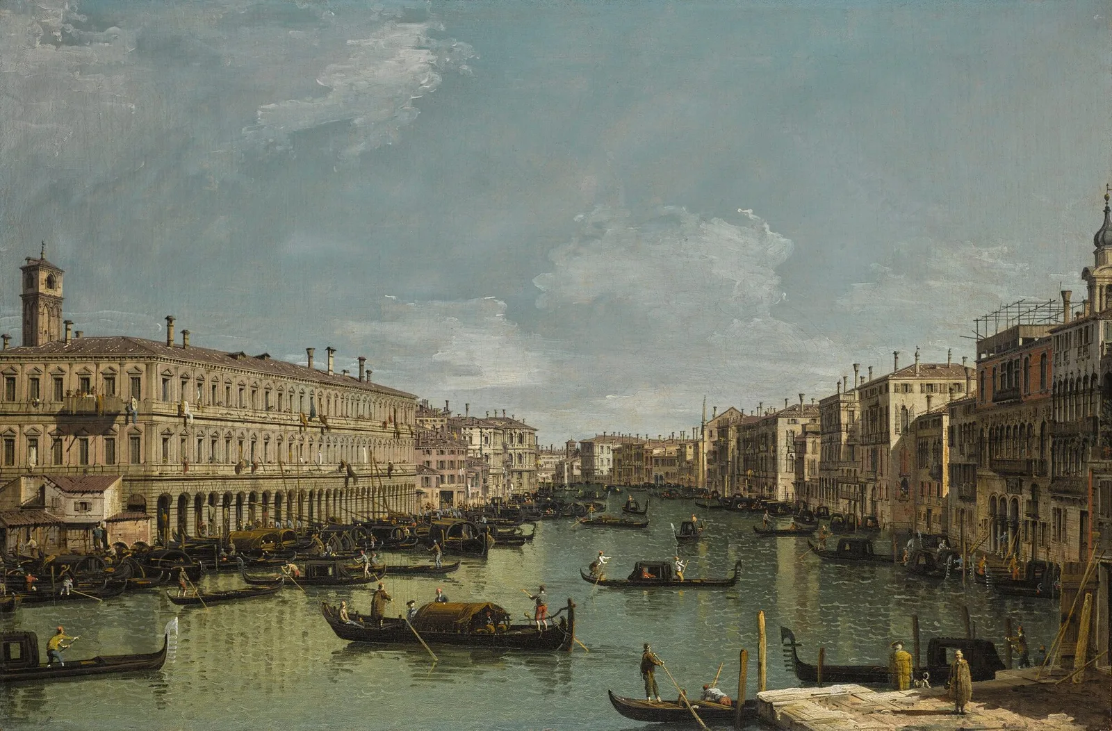 Venice, a view of the Grand Canal looking north from near the Rialto Bridge, Bernardo Bellotto