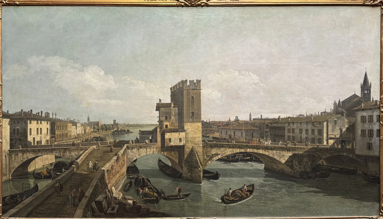 View of Verona with the Ponte delle Navi, Bernardo Bellotto