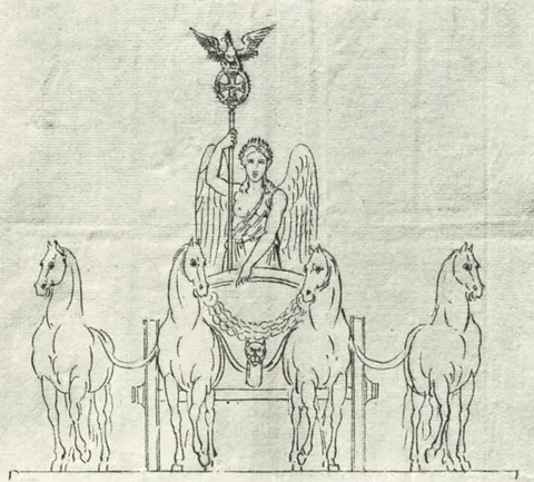 Schinkel's 1814 sketch for the Quadriga, Karl Friedrich Schinkel